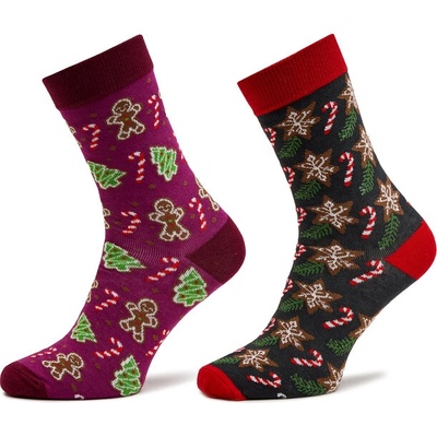 Rainbow Socks Комплект 2 чифта дълги чорапи мъжки Rainbow Socks Xmas Socks Balls Adults Gifts Pak 2 Зелен (Xmas Socks Balls Adults Gifts Pak 2)