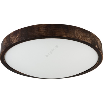 LAMKUR Таванно осветително тяло OAK SMOKY SLIM 2xE27/15W/230V Ø 37 см дъб/тъмно кафяв (LA58764)