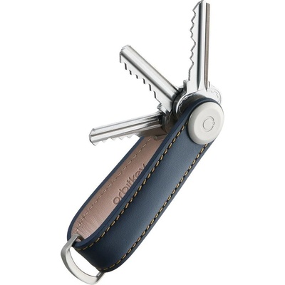 Kľúčenka Orbitkey kožená 2.0 Navy & Tan Stitching