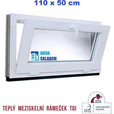 ERKADO Plastové okno 1100 x 500 mm sklopné, Bílé / Antracit