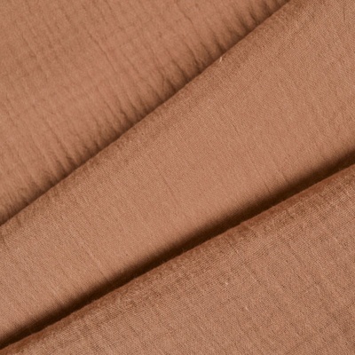 Takoy Látka mušelín / dvojitá gázovina Leia mocha mousse