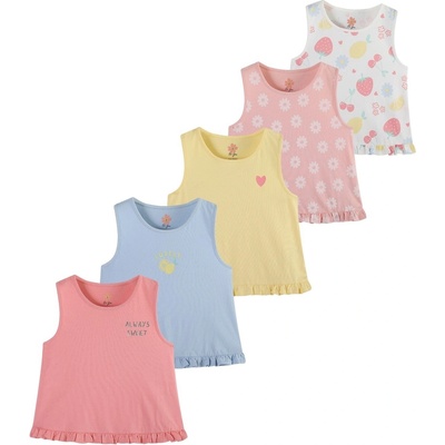 Be You Детски потник Be You Younger Girl 5 Pack Vest Tops - PINK/YELLOW/BLU