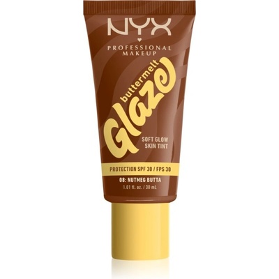 NYX Professional Makeup Buttermelt Glaze rozjasňujúci tónovací fluid SPF 30 08 Nutmeg Butta ml