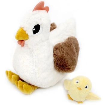 Les Ptipotos Плюшена кокошка Pioupiou бяла - мама с бебе