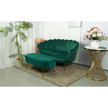 Комплект диван и табуретка kjl213 зелен