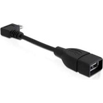 BlackBird USB кабел 2.0 micro-B male 90 градуса към USB 2.0-A female OTG, 11cm BH1305 (BH1305)