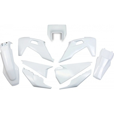 UFO kompletní sada plastů HUSQVARNA TE 150 / 250 / 300 '20-'23, FE 250 / 350 / 450 / 501 '20-'23 s krytem světla barva OEM (bílá)