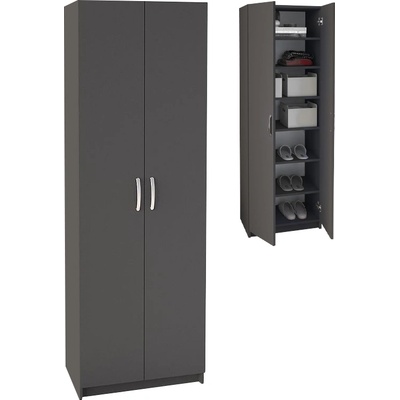TopMebel Шкаф за обувки Renso TopMebel меламин с 2 врати в антрацит 59, 8x37, 8x178, 5cm