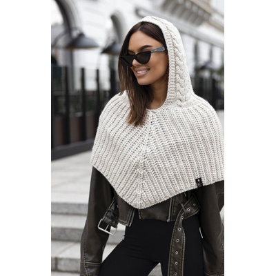 Fashionweek dámská čepice jako kapuce s trubkovým šátkem 2W1 JK-Samira Béžový