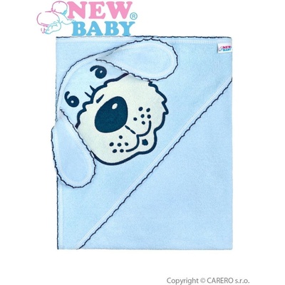 NEW BABY Detská froté osuška 80x80 cm Psík modrá