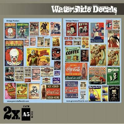 Obtisky - Vintage plakáty kalkomanie
