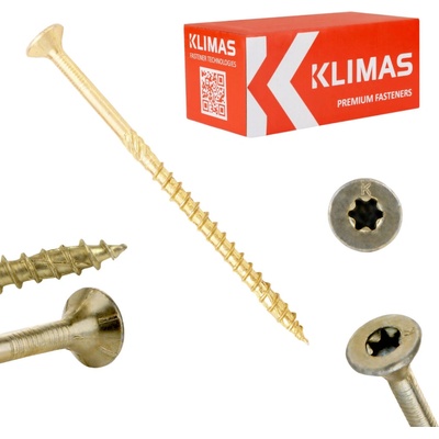 KLIMAS 10x160mm Vruty / Skrutky do dreva so zápustnou hlavou TORX - WKCS