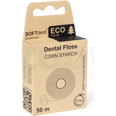 SOFTdent ECO Corn Starch dentálna niť Mint 50 m