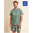 Key MNS 719 A22 pánské pyžamo krátké zelené