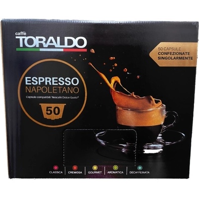 50 бр. капсули toraldo espresso napoletano съвместими с кафемашини dolce gusto