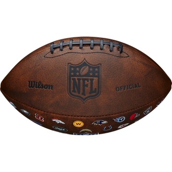 Wilson Топка за американски футбол, размер 5 (ръгби), с логата на 32 отбора - wilson nfl throwback 32 team logo