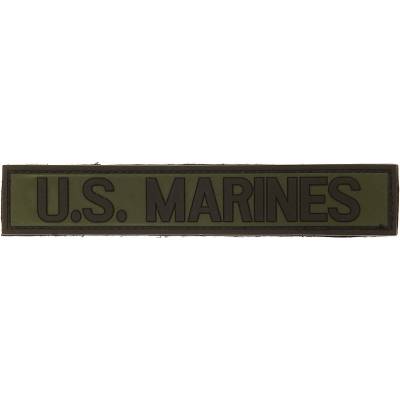 Gumená nášivka 101 Inc nápis US Marines - olivová