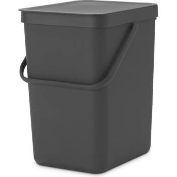 Brabantia Кош за разделно събиране на боклук Brabantia Sort&Go 1003237, 25 л, Дръжка, Възможност за стенен монтаж, Тъмносив (1003237)