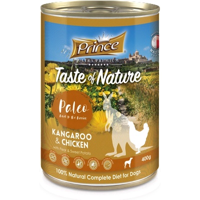 Petnutrition ПОСЛЕДНИ БРОЙКИ: Консерва за кучета с месо от кенгуру и пиле с круша и сладък картоф TON PALEO KANG CHIC 400gr