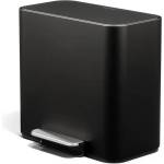 simplehuman Матово черно стоманено кошче за боклук за рециклиране/с педал 15 l Dual Mini - simplehuman (CW2121)