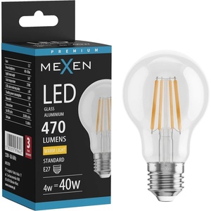 Mexen Vintis LED филамент крушка E27, A60, 4W, Топла - 2700K, 470 lm, прозрачна - L150-E27-0427-00 (L150-E27-0427-00)