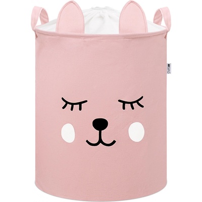 SIPO Koš uzavíratelný bavlna Bear růžový 43 L – Sleviste.cz