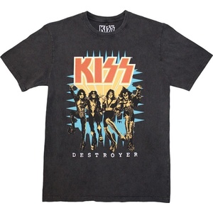 Kiss Destroyer 3D Logo Stone Wash Charcoal Grey L Риза (KISSSTNW60MC03)