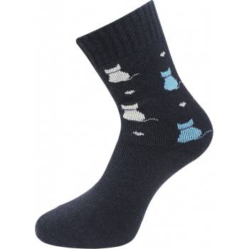 Biju dámské froté ponožky s potiskem kočiček TNV9231 9001503-3 9001503G tmavě modré