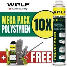 Wolf swiss quality Montážne lepidlo pištoľové na Polystyrén 750 ml Mega pack 10 ks