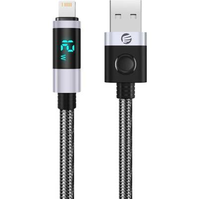 Orico LDA2L USB-A na Lightning 12W s LED displejem 0,5m černo-stříbrný