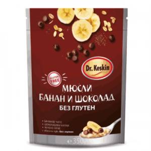  Мюсли с банан и шоколад БЕЗ Глутен Dr. Keskin 350гр