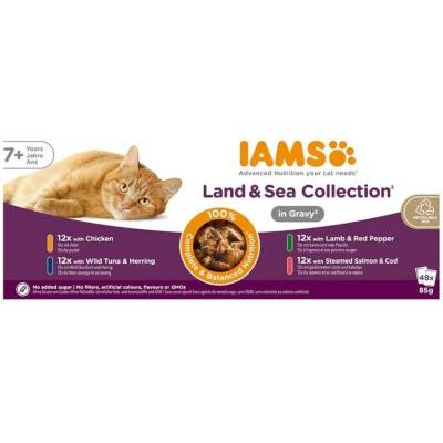 IAMS DELIGHTS Senior Land & Sea Collection in Gravy box 12x85 g