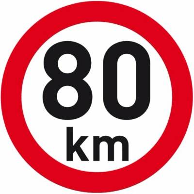Reflexná samolepka rýchlosť 80 km, priemer 200 mm