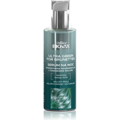 BIOVAX Glamour Ultra Green For Brunettes регенериращ нощен серум с ревитализиращ ефект за коса с кафяви нюанси 100ml