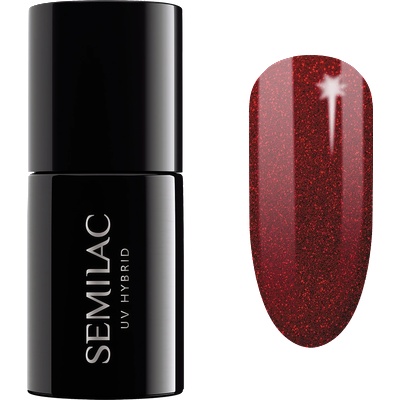 Semilac 347 Uv Gel Polish Pretty Red Glitter Гел лак 7ml