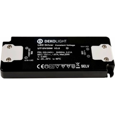 Deko-Light LED-napájení FLAT, CV, UT12V/20W konstantní napětí 0-1670 mA IP20 12V DC 20,00 W 862232