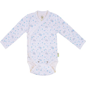 Bio Baby Боди Bio Baby - органичен памук, 68 cm, 4-6 месеца, бяло-синьо (97220114) - baby