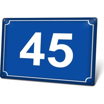 Domovní číslo - Plechová cedulka, modrá Plechová cedulka - Domovní číslo, modrá, 300 x 200 mm, Kód: 26384