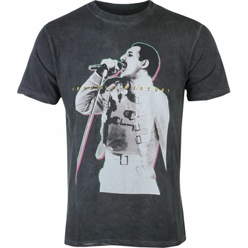ROCK OFF Мъжка тениска Queen - Freddie Mercury - Glow - Black - ROCK OFF - FREDTS05MDD