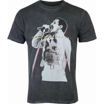 ROCK OFF Мъжка тениска Queen - Freddie Mercury - Glow - Black - ROCK OFF - FREDTS05MDD
