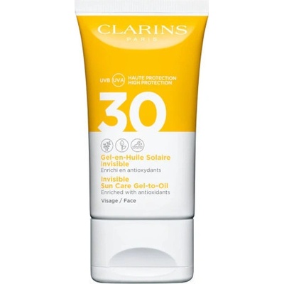 Clarins Invisible Face Sun Care gél-to-Oil SPF30 pleťový gélový olej na opaľovanie 50 ml