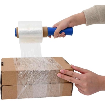 vidaXL Стреч фолио с дръжка 10 бр. прозрачно 23 m 10 см x 150 м (4104864)