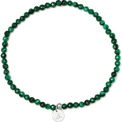 Agato Korálkový minerální náramek s malachitem POL-B07/17G