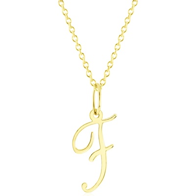 Gemmax Zlatý řetízek s písmenem „F“ GUSYN-42631-36261