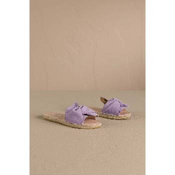 Manebi Велурени чехли Manebi Hamptons Sandals With Knot в лилаво W 1.3 JK (W.1.3.JK)