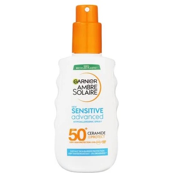 Garnier Ambre Solaire Sensitive Advanced Hypoallergenic Spray SPF50+ водоустойчив слънцезащитен спрей за тяло 150 ml