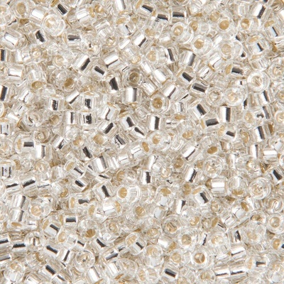 Miyuki Rokajlové korálky - Miyuki Delica 11/0 (DB-041) Silver Lined Crystal - 15 g