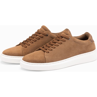Ombre Classic men's soft suede sneaker shoes light brown hnedá