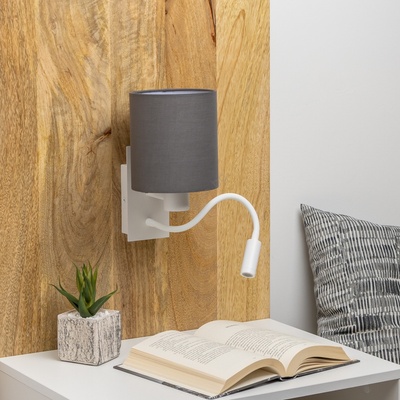 Brilagi - LED Аплик NUBILA 1xE27/25W/230V + LED/3W бял/антрацит (BG1559G)