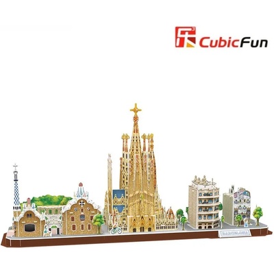 CubicFun 3D пъзел 186 части CubicFun - City Line Barcelona